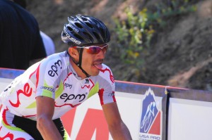 Bike Racer sticking out tounge