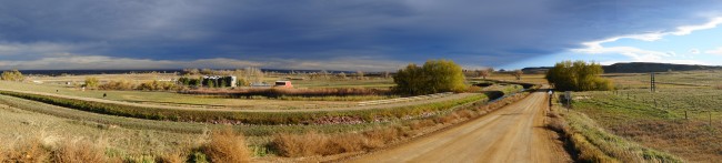Panoramic view of rural farm in boulder colorado
