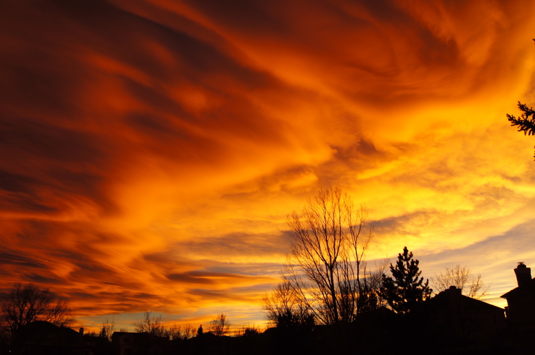 Boulder Orange Sunset