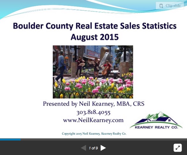 Boulder County Real Estate Statistics – August 2015